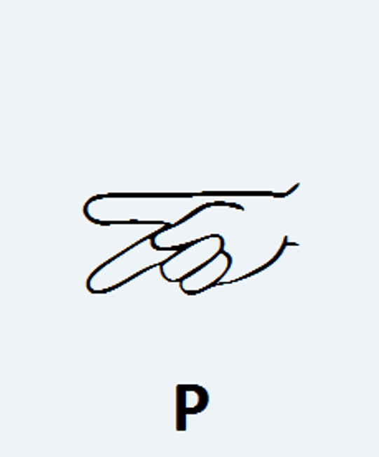 P em Língua de Sinais